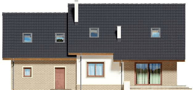 Elewacja tylna domu jednorodzinnego Ajaks 2