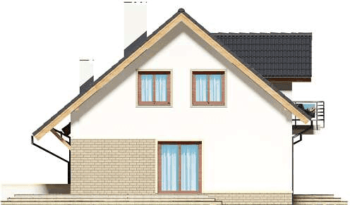 Elewacja lewa domu jednorodzinnego Ajaks 2