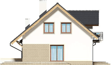 Elewacja lewa domu jednorodzinnego Ajaks 2