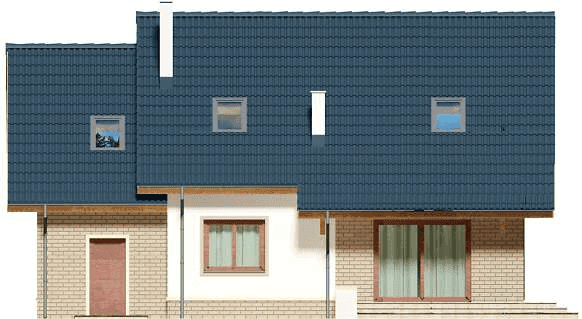 Elewacja tylna domu jednorodzinnego Ajaks