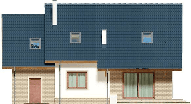 Elewacja tylna domu jednorodzinnego Ajaks