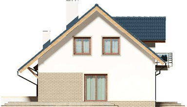 Elewacja lewa domu jednorodzinnego Ajaks