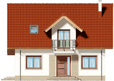 Elewacja frontowa domu jednorodzinnego Ajaks 3