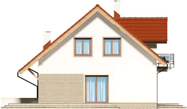 Elewacja lewa domu jednorodzinnego Ajaks 3