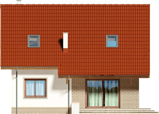 Elewacja tylna domu jednorodzinnego Ajaks 3