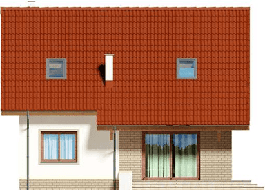 Elewacja tylna domu jednorodzinnego Ajaks 3