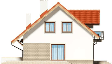 Elewacja lewa domu jednorodzinnego Ajaks Bis