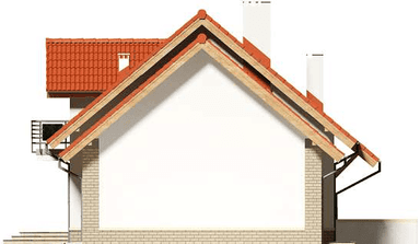 Elewacja prawa domu jednorodzinnego Ajaks Bis