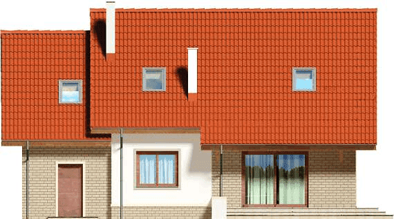 Elewacja tylna domu jednorodzinnego Ajaks Bis