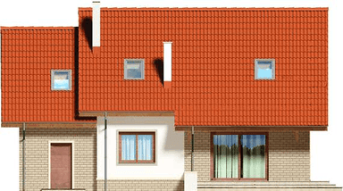 Elewacja tylna domu jednorodzinnego Ajaks Bis