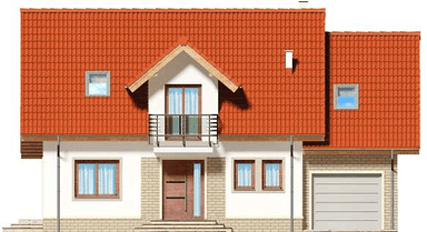 Elewacja frontowa domu jednorodzinnego Ajaks Bis