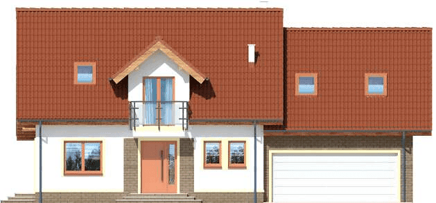 Elewacja frontowa domu jednorodzinnego Ajaks Bis G2