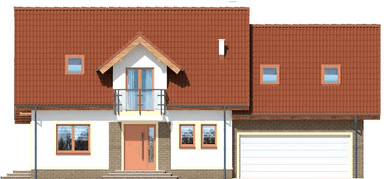 Elewacja frontowa domu jednorodzinnego Ajaks Bis G2