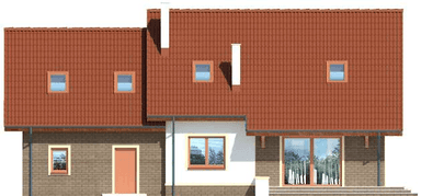 Elewacja tylna domu jednorodzinnego Ajaks Bis G2