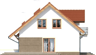 Elewacja lewa domu jednorodzinnego Ajaks Bis G2