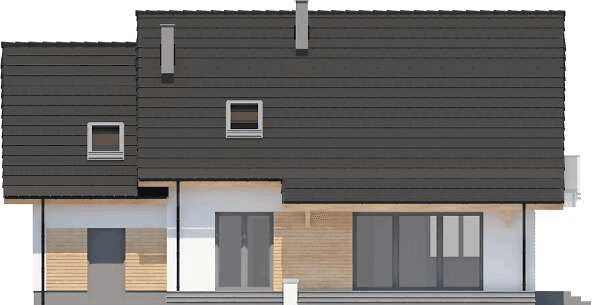 Elewacja tylna domu jednorodzinnego Ajaks Max
