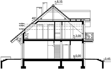 Przekrój domu jednorodzinnego Ajaks Max