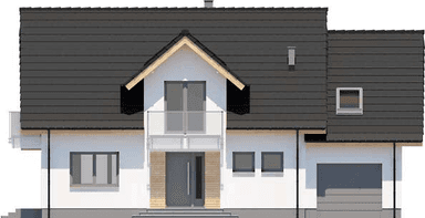 Elewacja frontowa domu jednorodzinnego Ajaks Max