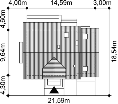 Rzut usytuowania domu jednorodzinnego Ajaks Max na działce