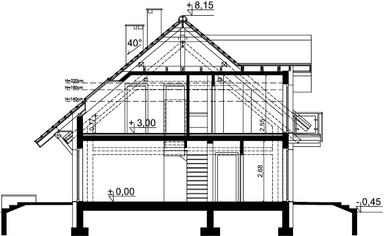 Przekrój domu jednorodzinnego Ajaks Max G2