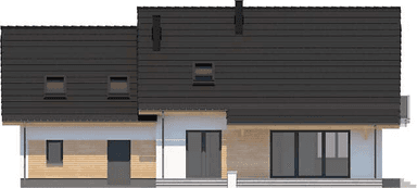 Elewacja tylna domu jednorodzinnego Ajaks Max G2
