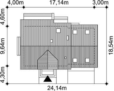Rzut usytuowania domu jednorodzinnego Ajaks Max G2 na działce
