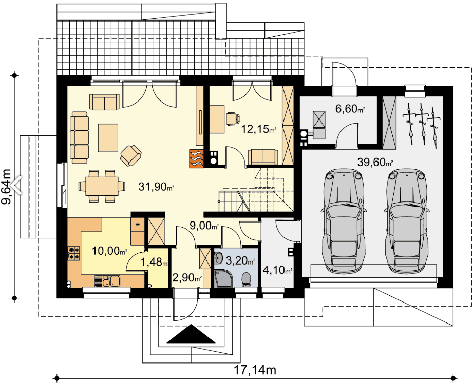 Rzut parteru projekt Ajaks Max G2