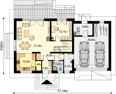 Rzut parteru projekt Ajaks Max G2