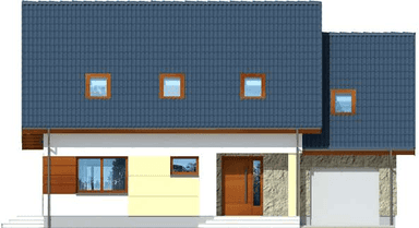 Elewacja frontowa domu jednorodzinnego Ajaks Modern