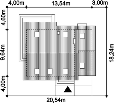 Rzut usytuowania domu jednorodzinnego Ajaks Modern na działce