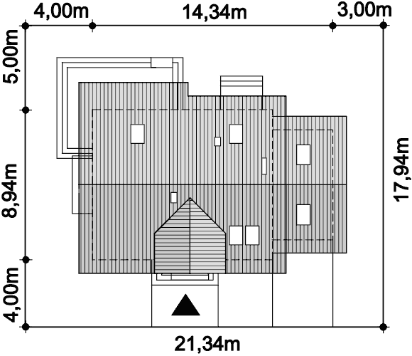 Rzut usytuowania domu jednorodzinnego Amant II