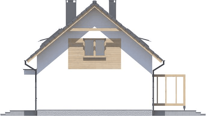 Elewacja prawa domu jednorodzinnego Amigo