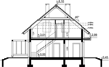 Przekrój domu jednorodzinnego Amigo