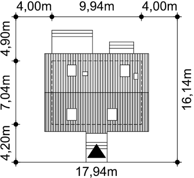 Rzut usytuowania domu jednorodzinnego Amor 2 na działce