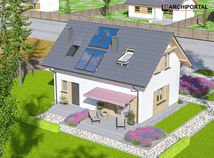 Wizualizacja ogrodowa w projekcie domu jednorodzinnego Amor 2