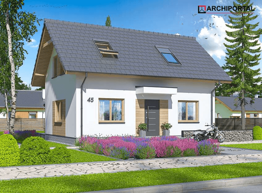 Wizualizacja frontowa domu jednorodzinnego Amor 2