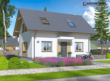 Wizualizacja frontowa domu jednorodzinnego Amor 2