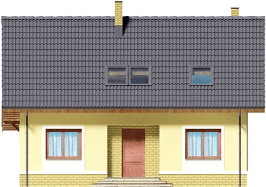 Elewacja frontowa domu jednorodzinnego Amor