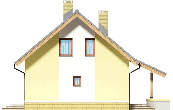 Elewacja prawa domu jednorodzinnego Amor