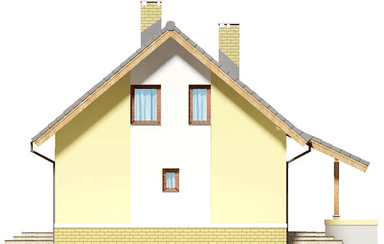 Elewacja prawa domu jednorodzinnego Amor