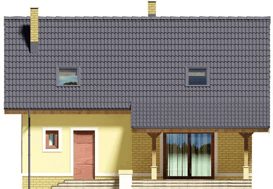 Elewacja tylna domu jednorodzinnego Amor