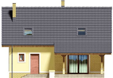 Elewacja tylna domu jednorodzinnego Amor