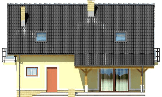 Elewacja tylna domu jednorodzinnego Amor Bis