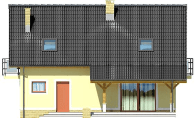 Elewacja tylna domu jednorodzinnego Amor Bis