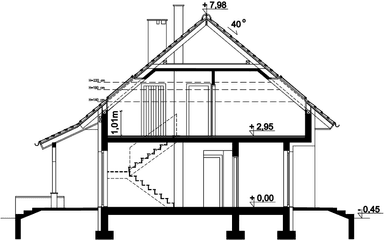 Przekrój domu jednorodzinnego Amor Bis