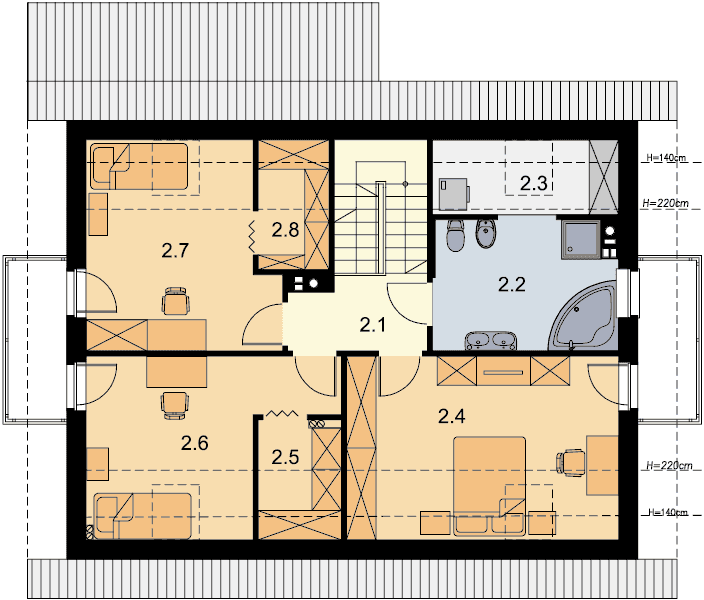 Rzut poddasza domu jednorodzinnego Amor Bis