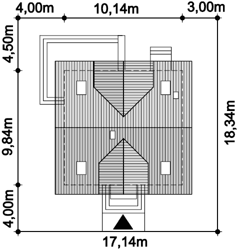 Rzut usytuowania domu jednorodzinnego Apollo