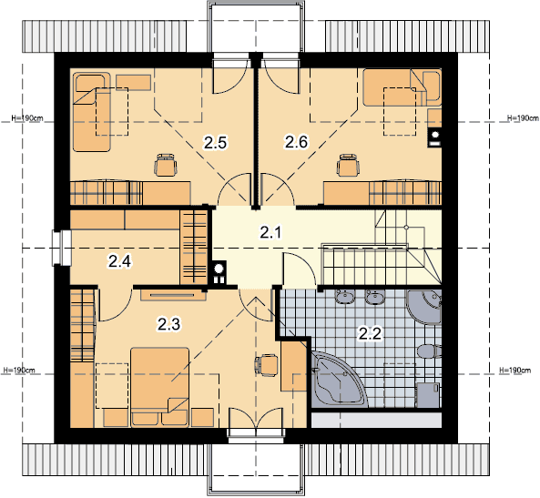 Rzut poddasza domu jednorodzinnego Apollo
