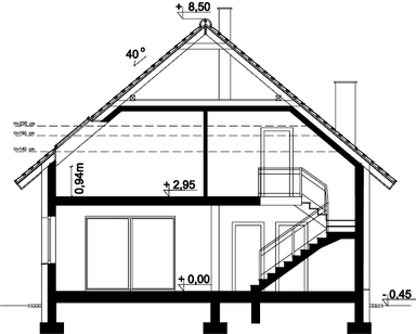 Przekrój domu jednorodzinnego Ares 4