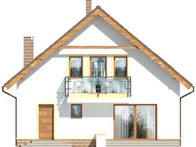 Elewacja tylna domu jednorodzinnego Ares 4